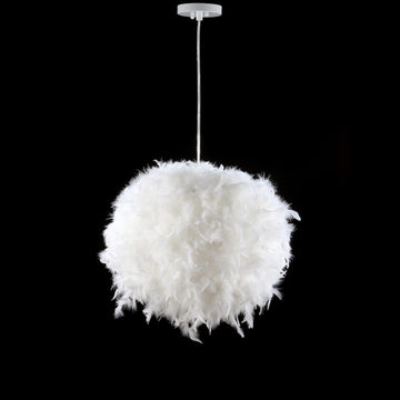 Stork 19" Feather Metal Adjustable LED Pendant - JONATHAN Y